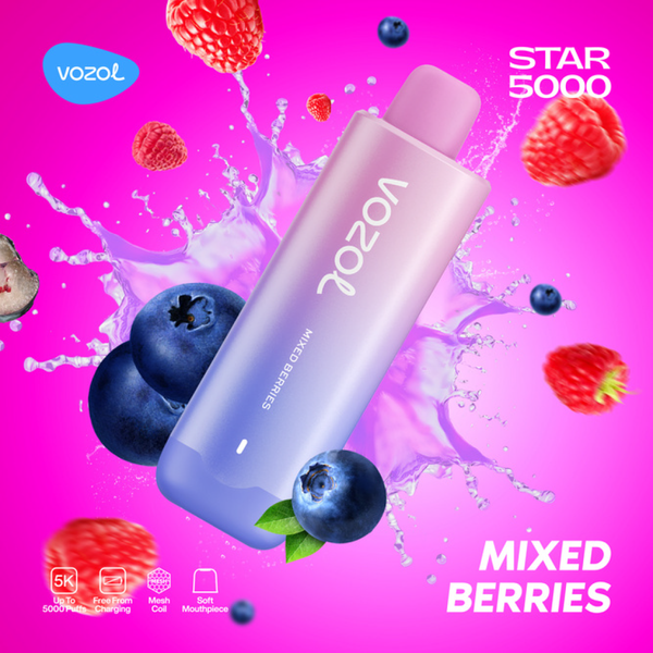 Vozol Star 5000 Puffs - Mixed Berries - 5%