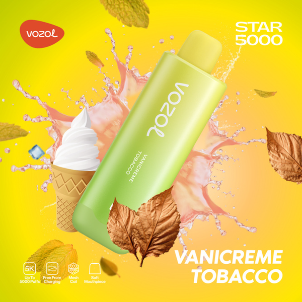 Vozol Star 5000 Puffs - Vanicreme Tobacco - 5%